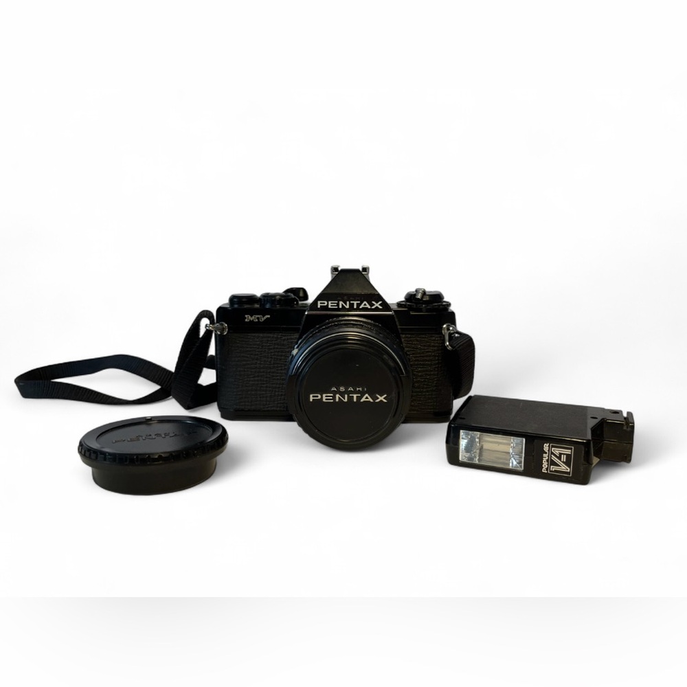 Pentax Black Film Camera with Flash